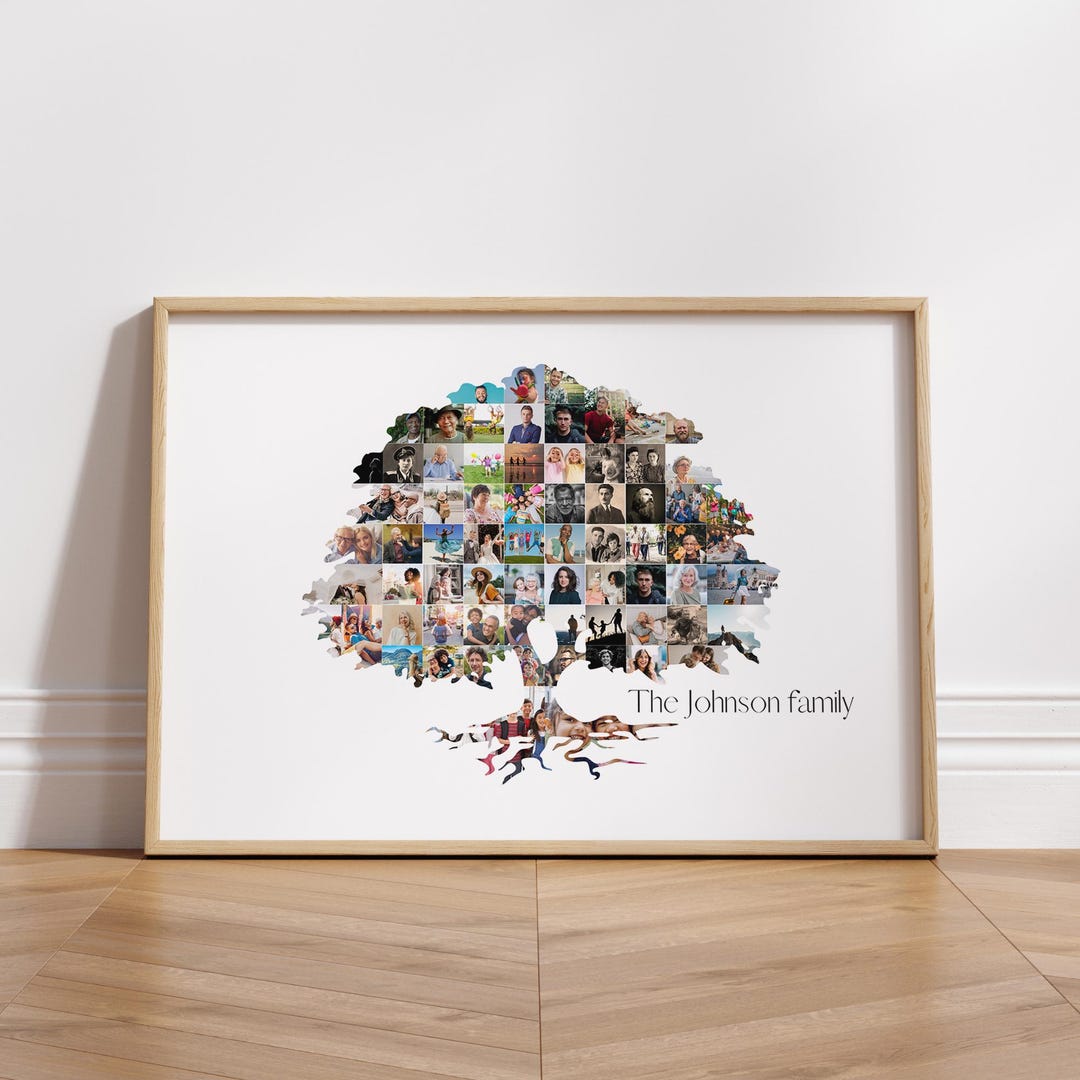 Custom Family Tree Photo Collage Template Family Reunion Gift for ...