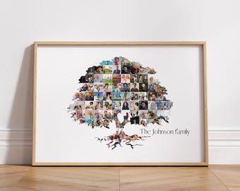 Custom Family Tree Photo Collage Template Family Reunion Gift for Family Celebration Sentimental Gift Mom And Dad Gift for Mom Gift for Dad