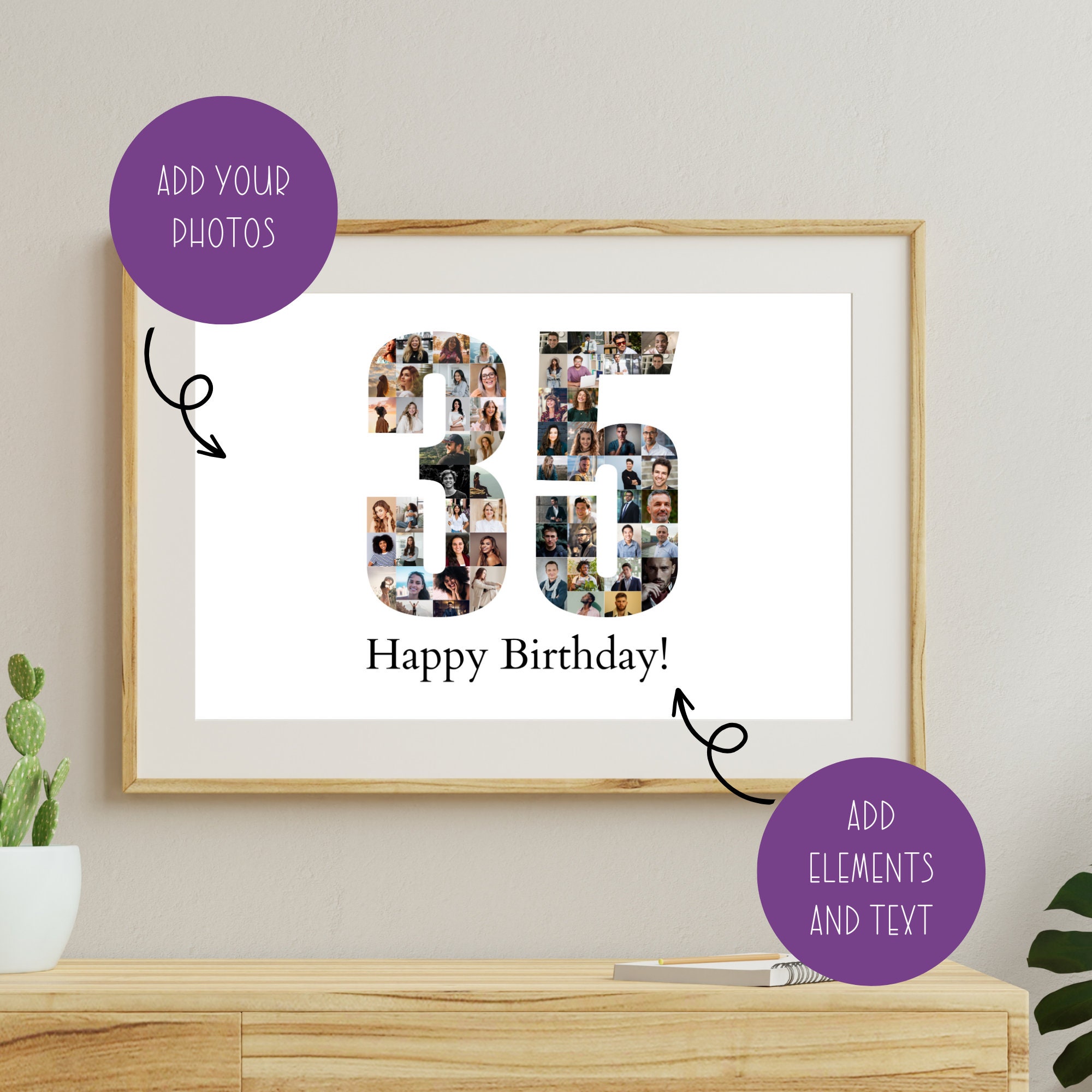 35th Birthday Photo Collage Canva Template 35th Birthday Gift - Etsy