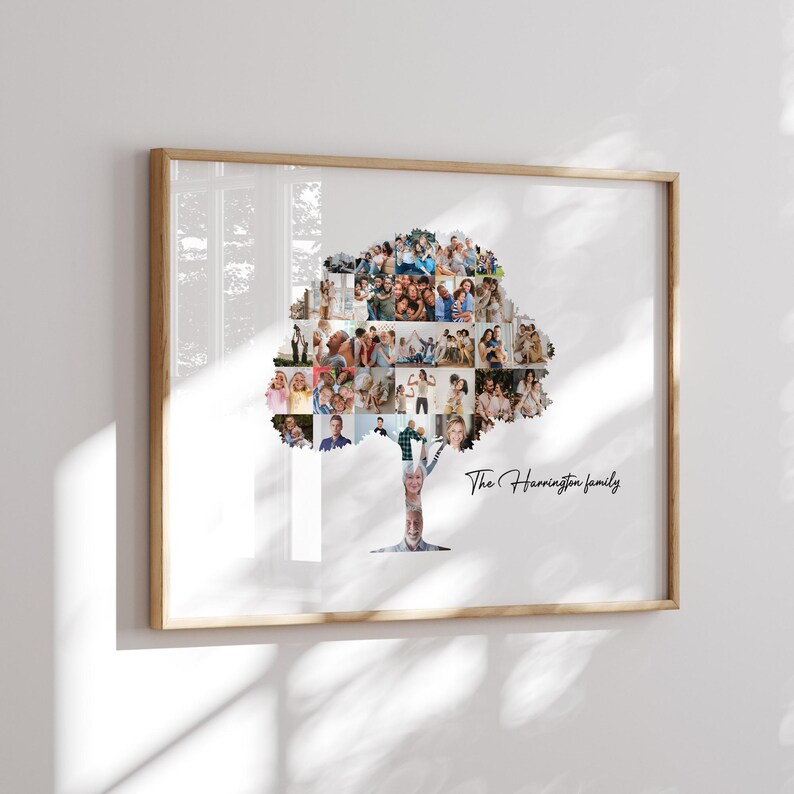 Custom Family Tree Photo Collage Canva Template Printable Family Tree ...