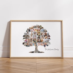 Family Tree Collage Family Tree Photo Collage Canva Template Family Tree With Pictures Family Tree Printable Wall Art Gift For Grandparents