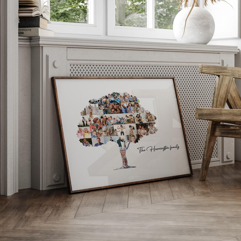 Custom Family Tree Photo Collage Canva Template Printable Family Tree ...