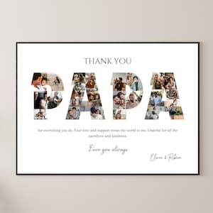 Plantilla de lienzo para collage de fotos de papá, Collage de fotos editable para el Día del Padre, Regalo para papá, Regalo imprimible para el Día del Padre, Regalo personalizado para papá