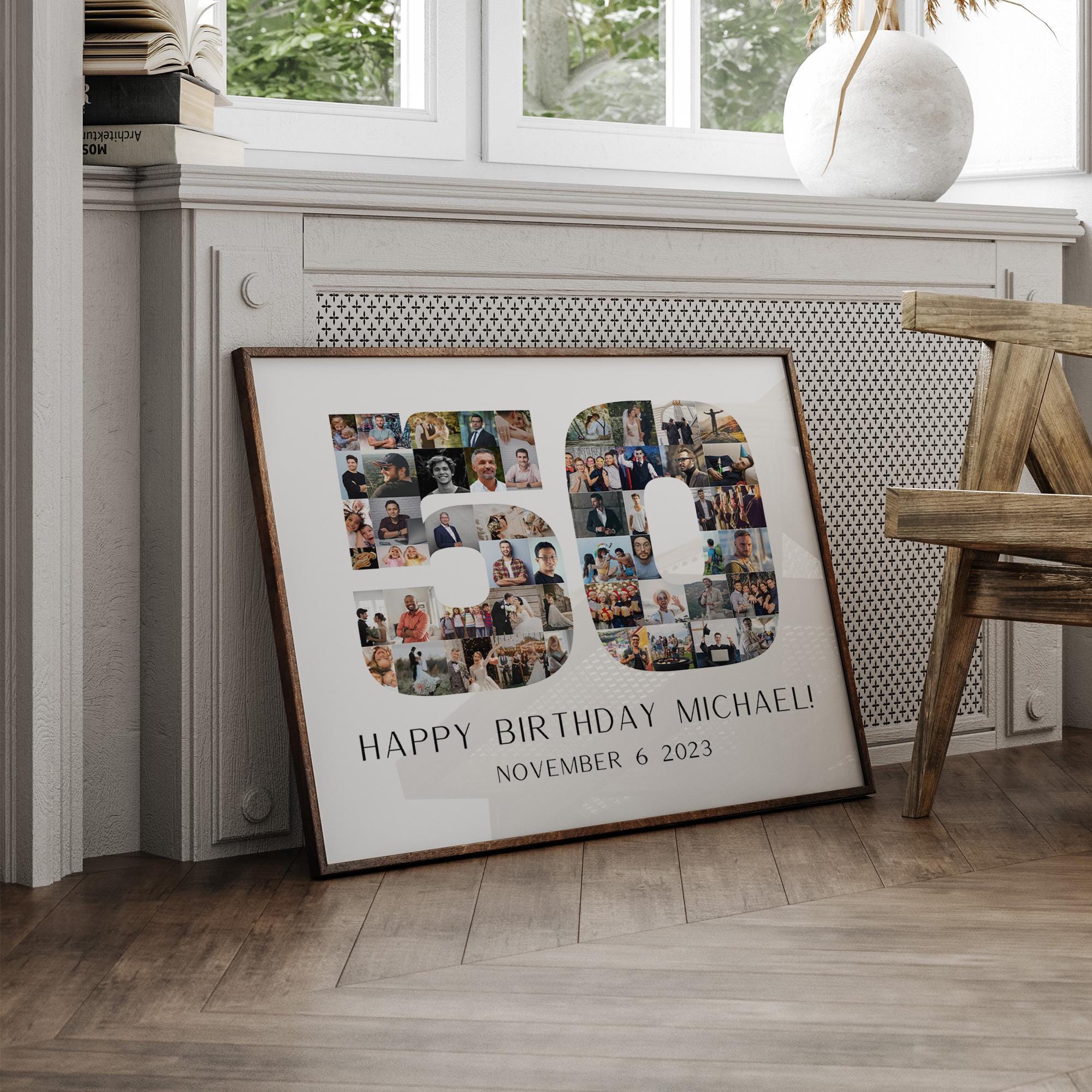 50th Birthday Photo Collage Template Number Photo Collage 50th ...