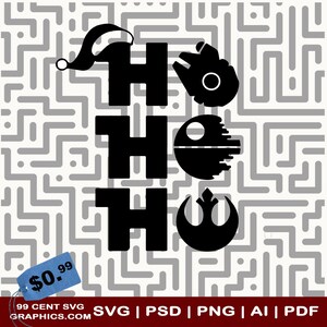 Star Wars kerst-SVG, sticker familie-uitje (digitale download)