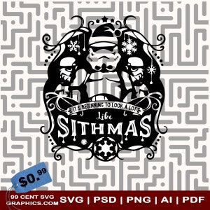 Frohe Sithmas Weihnachten Star Wars SVG Grafiken EPC dxg AI Png Für Cricut Familienurlaub Png Passendes Geschenk Lustige Familienausflug Weihnachtsaufkleber