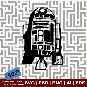 R2D2 Silhouette Droid SVG Grafiken EPC dxg AI png Für Cricut Familie Urlaub Png passende Geschenk Lustige Familienausflug Weihnachten Aufkleber