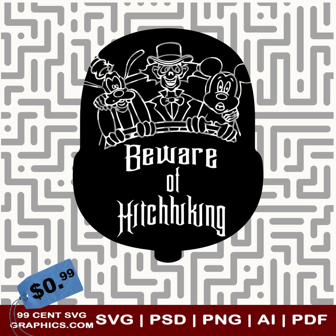 Beware of Hitchhiking Ghosts SVG Graphics EPC Dxg AI Png for Cricut