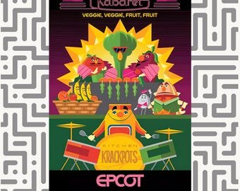Epcot Memories: Kitchen Kabaret Poster for DIY Printing Epcot Experience Prints Disney, Vintage Disney, Disney Prints, Home Decor Wall