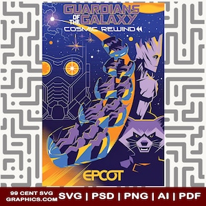 Epcot Memories: Guardians of the Galaxy Poster for DIY Printing Epcot Experience Prints Disney, Vintage Disney, Disney Prints, Home Decor