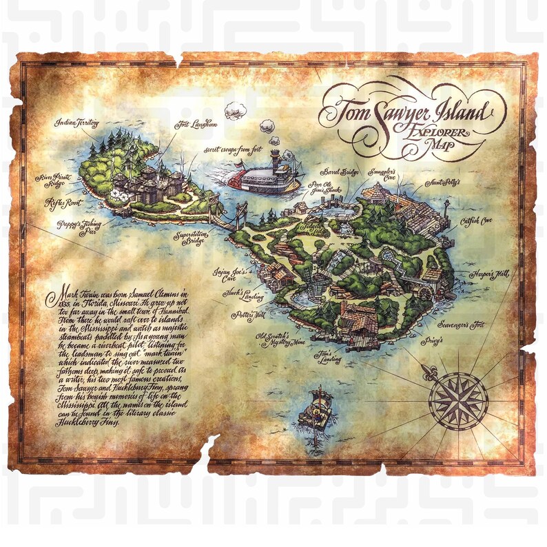 Rare Tom Sawyer Island Map Print - Il 794xN.7049237139 H6hf 