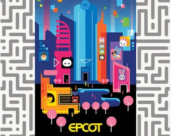 Epcot Memories: Play Poster for DIY Printing Epcot Experience Prints Disney, Vintage Disney, Disney Prints, Home Decor Wall Art
