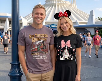 Minnie Bow Disney Castle PNG, Whimsical Magic Kingdom Shirt Design, Sketch Watercolor Pink Sublimation, Girly Disneyland Fireworks Graphic