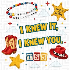 Toy Story 5 PNG, TS5 digital download, I Knew It I Knew You shirt design, Hollywood Studios theme park graphic, retro Pixar sublimation file, Woody and Buzz friend in me art, transparent background Cricut file, custom Disney vacation outfit, Toy Story Land apparel transfer, western cowboy boot clip art, movie premiere countdown merch, premium DTF print file.