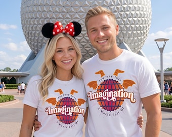Journey Into Imagination PNG, Retro Theme Park T-Shirt Design, Purple Dragon Sublimation Graphic Vintage Epcot Digital Download, Figment PNG