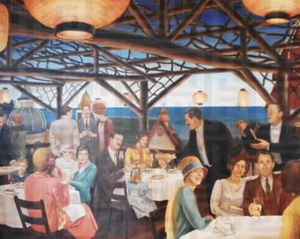 Disney Boardwalk Lobby Gilcee Print Vintage Disney Print Retro Disney Poster Disney Wall Decor Disney Resort Art Disney World Print Unique