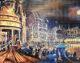 Disney Boardwalk Lobby Gilcee Print Vintage Disney Print Retro Disney Poster Disney Wall Decor Disney Resort Art Disney World Print Unique