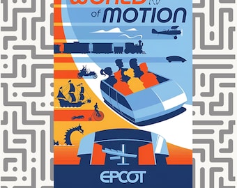 Epcot Memories: World of Motion Poster for DIY Printing Epcot Experience Prints Disney, Vintage Disney, Disney Prints, Home Decor Wall