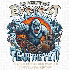 expedition everest png digital download, fear the yeti t-shirt design, animal kingdom sublimation file, retro roller coaster vacation graphic, forbidden mountain clipart, theme park souvenir, diy iron on transfer, custom family vacation apparel, vintage yeti illustration, coaster enthusiast gift, dtg printing graphic element, instant download, high resolution digital file, retro comic book style, wild safari vacation outfit, matching family trip graphics, mythical creature art