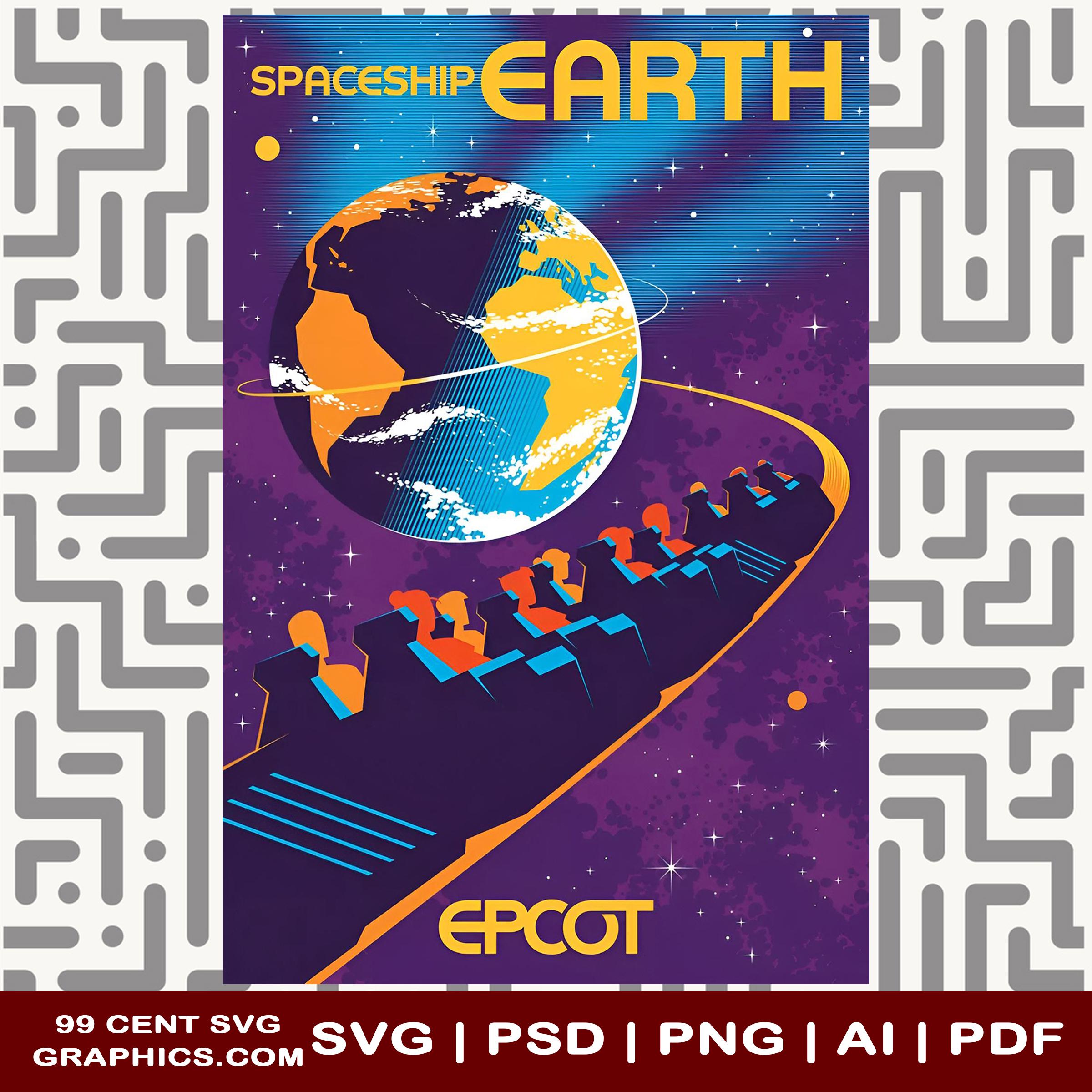 Epcot Memories: Space Ship Earth Poster for DIY Printing Epcot ...