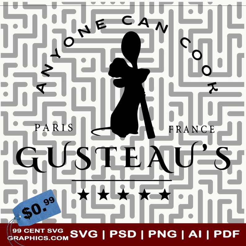 Gusteaus Ratatouille Anyone Can Cook SVG Graphics EPC Dxg AI Png for ...