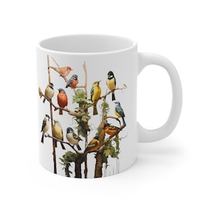 Bird Ceramic Art Mug 11 oz : A Beautiful Mug with Bird Inspiration , Perfect Gift Idea to Birds Lover