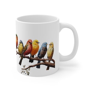 Garden Birds Ceramic Mug 11 oz : A Lovely Mug With Birds Inspiration , Perfect for Anyone Who Loves Animals