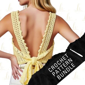 Crochet Top and Skirt Pattern Set – Tulip Stitch, Circle skirt, V-Neck Tie Tank (PDF Pattern Set)