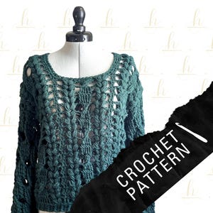 Suéter de cable grueso Emerald Pines: Patrón de crochet (PDF)