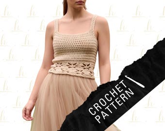 Lacey Flower Crochet Tank Top Pattern: Boho Crop Top (PDF Download)