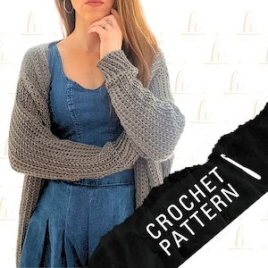 PDF | The EVERYDAY Cardi | Crochet PATTERN by HeatherM | diy | Tutorial | Cardigan | Boho | Women&#39;s Top | Knit look | layering