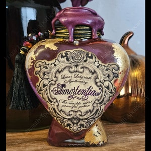 Amortentia Potion: Decorative Love Potion Bottle with Gold Leaf