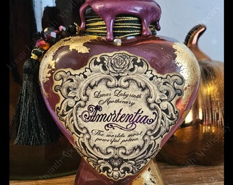 Amortentia Potion: Decorative Love Potion Bottle with Gold Leaf