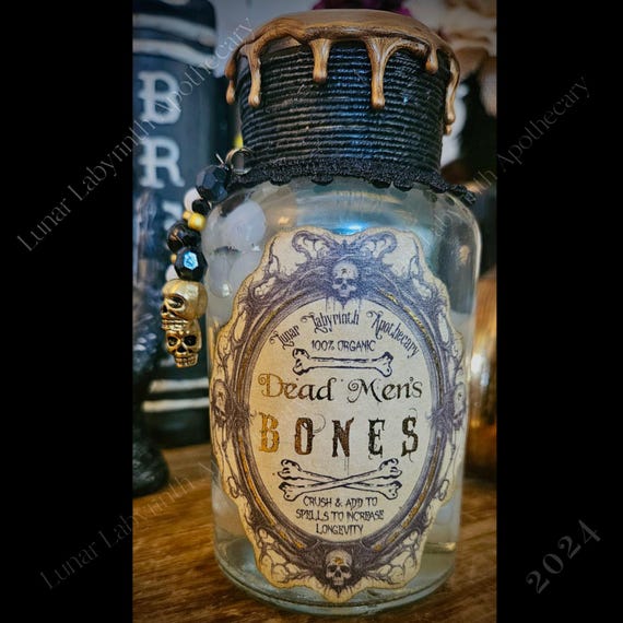 Glow-in-the-Dark Halloween Potion Bottle: Gothic Witchy Decor