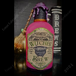 Witches Brew Potion Bottle: Neon Pink Halloween Decor