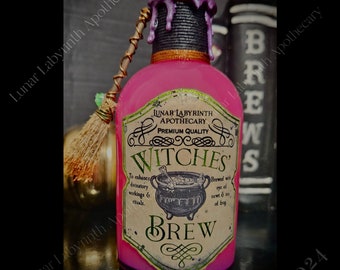 Botella de poción de bruja: decoración de Halloween en rosa neón