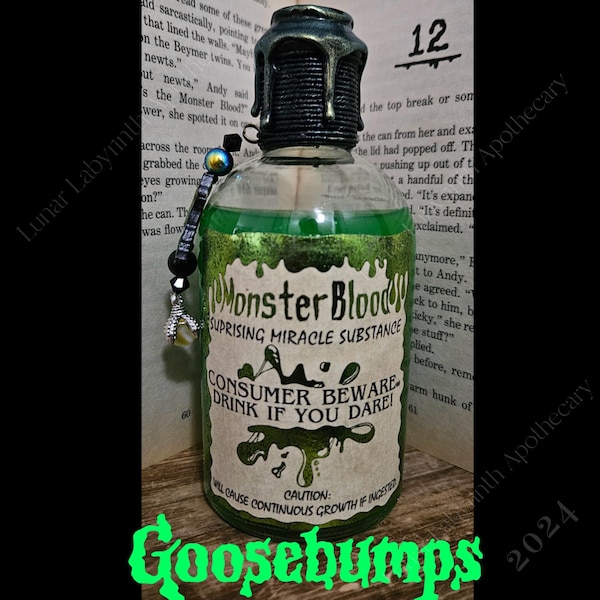 Frasco de Sangue Monstruoso com Tema de Goosebumps