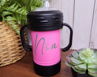 Custom Laser Engraved 10 oz Sippy Cup / 10 oz Custom Cup / Personalized Laser Engraved Sippy Cup / Promotional Items / Custom Kids Cup