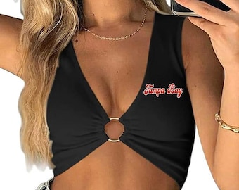 Custom Glitter Sports Team Ring Tops ANY TEAM!!! / Football Glitter Shirts / Custom Glitter Top/ Custom Football Bling Crop Tops / Glitter