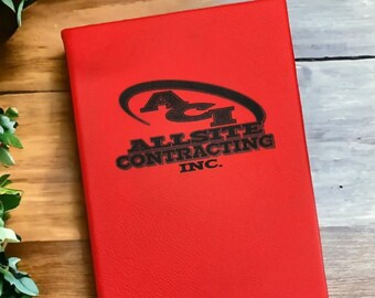 READ DETAILS Branded Leatherette Lined Executive Notebooks / Custom Marketing Materials/ Personalized Notebook/ Custom Promotional Products