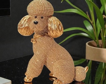 Miniature Poodle Rhinestone Statue / Miniature Poodle Gifts / Poodle Dog Gift / Poodle Bling Statue / Cute Dog Gifts