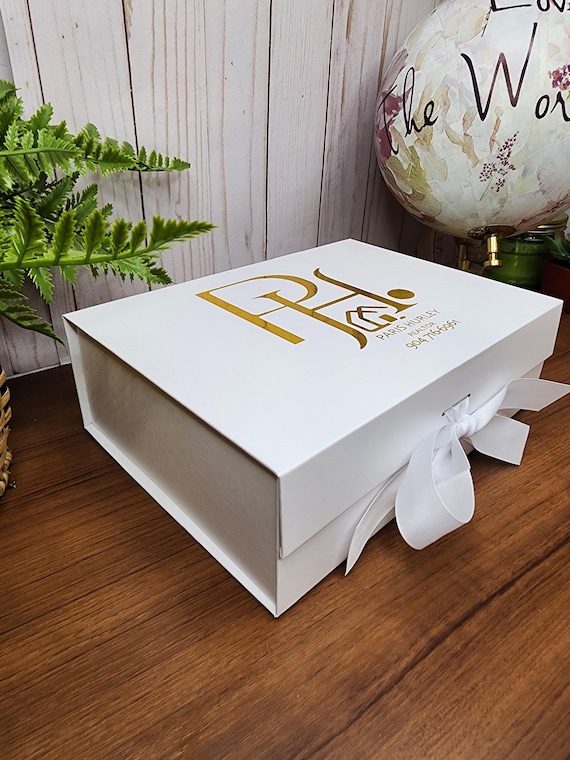 Branded Foil Gift Box / Realtor Gifts / Branded Real Estate Box / Branded Realtor Gift Box / Branded Gift Boxes / Metallic Gift Box