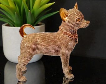 Chihuahua Rhinestone Statue / Chihuahua Gifts / Chihuahua Gift / Chihuahua Bling Statue / Cute Chihuahua Gifts
