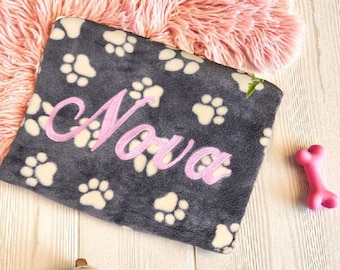 Embroidered Small Ultra Plush Kennel Blanket / Pet Blankets / Dog Bed Blanket / Pet Gifts / Pet Photo Props / Animal Blanket