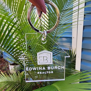 Branded Acrylic Keychain / Laser Engraved Keychain / Real Estate Marketing / Real Estate Closing Gift / Realtor Keychain / Realtor Branding