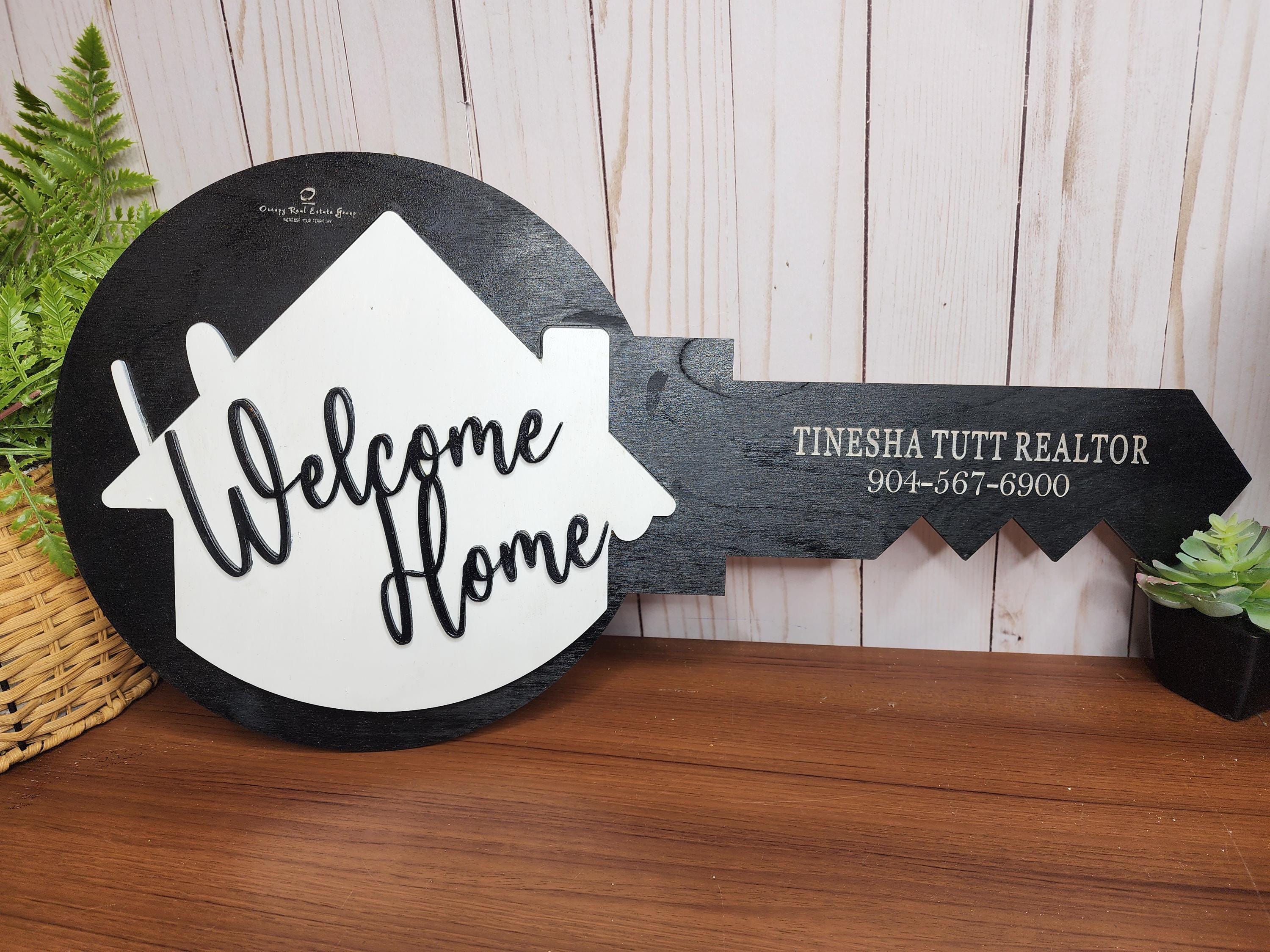 Welcome Home Realtor Key Sign / Real Estate Closing Signs / Custom Sold ...