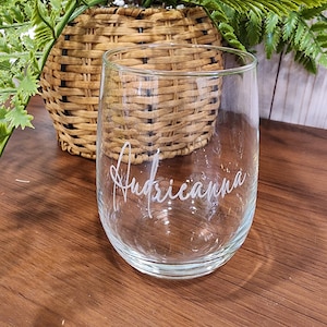 Etched Team Stemless Wine Glass / College Football Gift / College Engraved Cup / Custom Wine Glass / Football Wine Glass / Football Gift