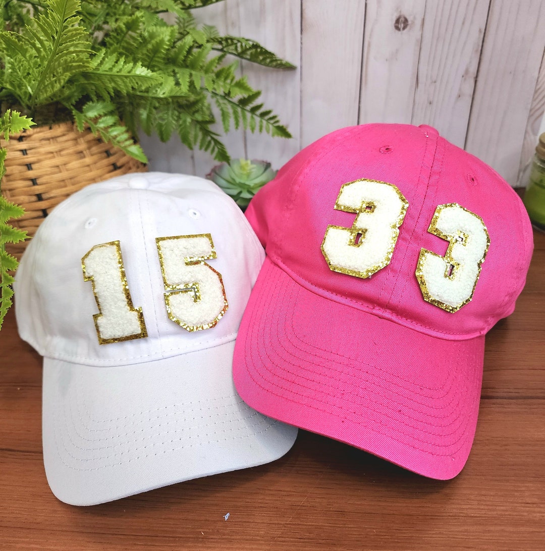 Customizable Chenille Number Patch Ballcap / Baseball Mama Hat / Number ...