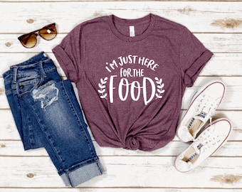 Jag är bara här för maten T-shirt / Rolig Thanksgiving-middag T-shirt / Thanksgiving T-shirt / Jul T-shirt / Kalkon T-shirt