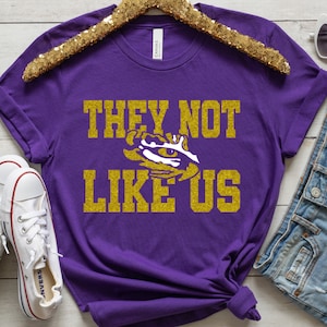 They Not Like Us Tigers Glitter Shirt / Tigers Top / Tigers Gameday Tank / Louisiana Shirt / Tigers Glitter Tee